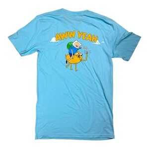 Adventure Time x Cartoon Network Finn & Jake “Aww Yeah” Small Blue T-Shirt -BNWT